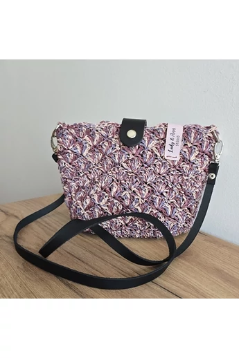 Raffia klasszikus, kagyló mintával, mályva melír