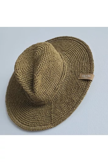 "Lucca" raffia kalap, karamell