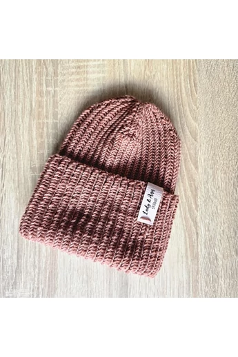 Kézzel kötött beanie sapka merinó gyapjú fonalból