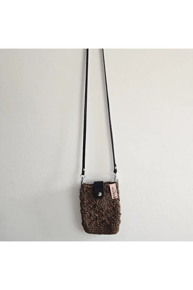 Raffia mini, kagylómintával, gesztenyebarna